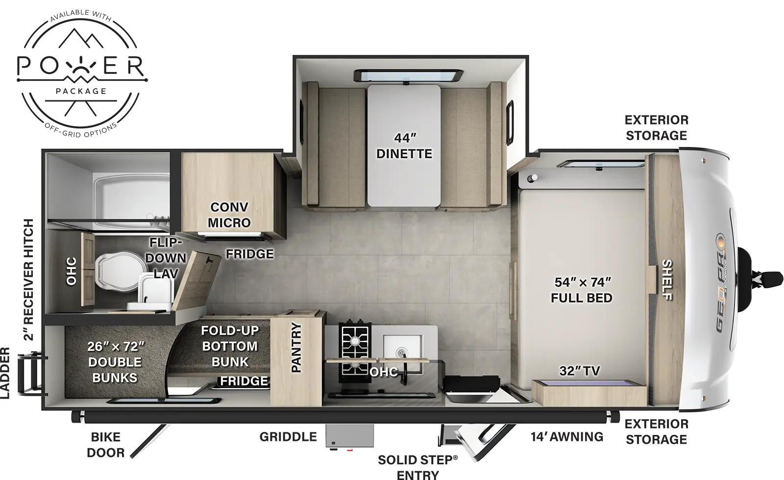 Rockwood Geo Pro G20BH Floorplan